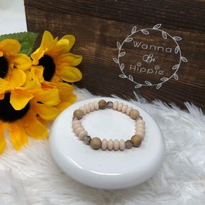 🌻 Diffuser bracelet peach and natural wood